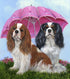 Spaniels Under Umbrella - Paint by Diamonds